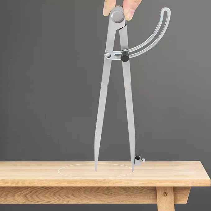 16 inch Compass for Geometry, Compass for Woodworking, Precision Woodworking Compass with Wing Divider and Pencil Holder, Large Compass for Geometry, Woodworking Compass, Drafting, Drawing Compass