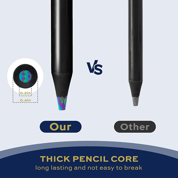 Stocking Stuffers for Kids, 8 Pieces Art Supplies Colored Pencils, Jumbo Rainbow Pencils with Sharpener, Multicolored Pencils for Drawing, Coloring, Christmas Gifts, Party Favor Bags