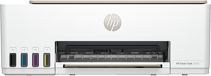 HP Smart Tank 5103 Wireless All-in-One Refillable Ink Tank Printer, Scanner, Copier with 2 Years of Ink and 100 Sheets of Photo Paper Included, Best for Home (5D1B2A)