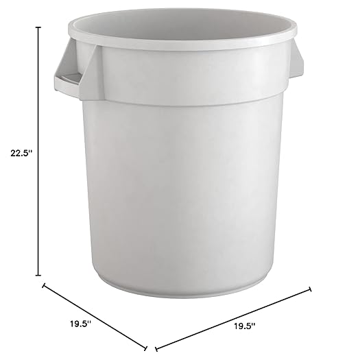 20 Gallon White Round Commercial Trash Can