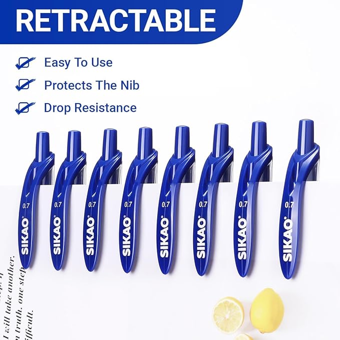 Blue Gel Pens Bulk 30 Pack Blue Pens Fine Point Smooth Writing No Smudge, CLOUD TOUCH Grip 0.7mm Gel Ink, Retractable Rollerball Pens for Server Office School, Lapiceros (BLUE)