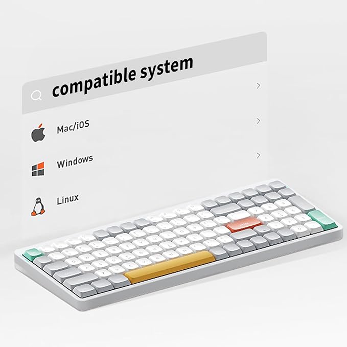 nuphy Air96 V2 Wireless Mechanical Keyboard,100 Keys RGB Backlit Keyboard,Supports Bluetooth 5.1,2.4G and Wired Connection,for PC/Laptop/Windows/Mac -White Gateron Cowberry Switch