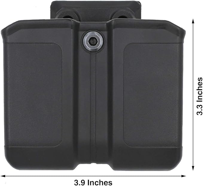 OWB Polymer Double Magazine Holster Ambidextrous Carrier, Fits 9mm/.40 Calibers Double Stack Magazines of Glock, S&W, Sig Sauer, Springfield, Taurus, Beretta, Ruger, Walther, Canik, Colt, CZ, H&K