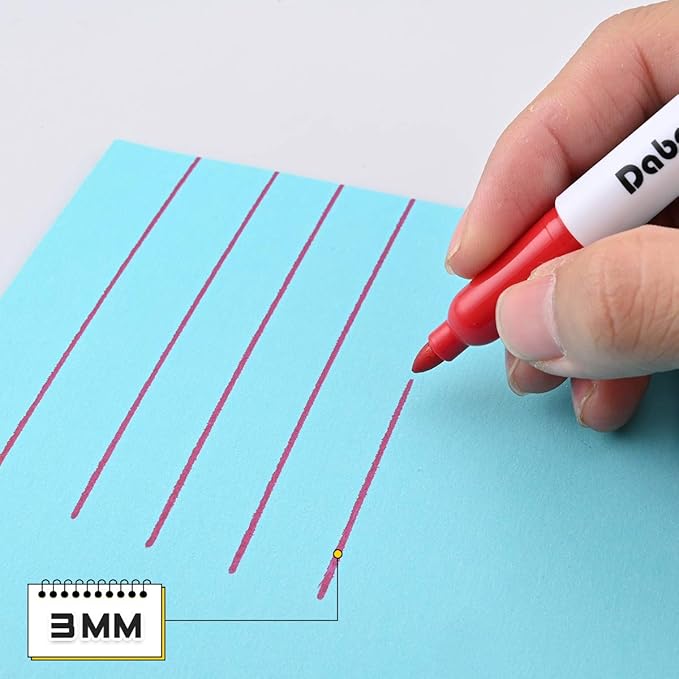 Dabo & Shobo 48 Colors Permanent Markers, Fast Drying, Suitable For Classroom Office Meeting,Works On Plastic, Wood, Stone, Metal and Glass for Doodling, Coloring, Marking