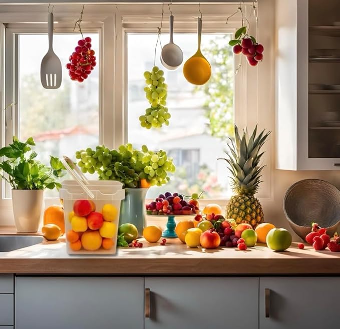 House Naturals 4 Gallon Food Grade Plastic Square clear bucket pail with lid container (Pack of 3) Made in USA- BPA Free