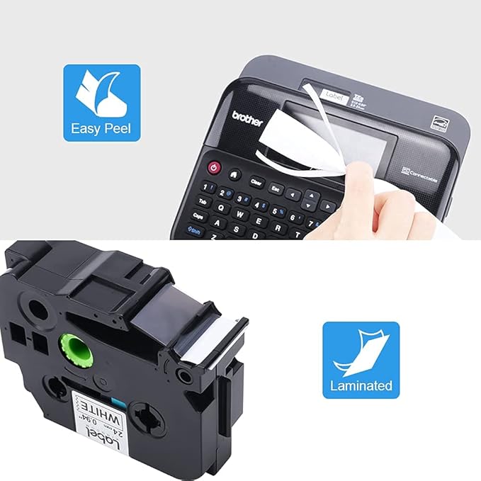 Label KINGDOM TZe-S251 24mm Extra Strength Adhesive Tape Replacement for Brother TZeS251 TZ Tape 24mm 0.94 Strong Adhesive Black on White 1" for Brother P-Touch PTD600 PTP710BT PT2730, 3-Pack