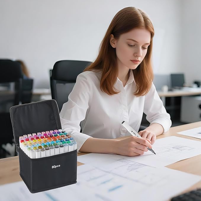 Y YOMA 80 Color Alcohol Markers Dual Tip Art Drawing Coloring Marker Permanent Sketch School Supplies Aesthetic Gift for Kids Adults Comic Anime Manga Illustration