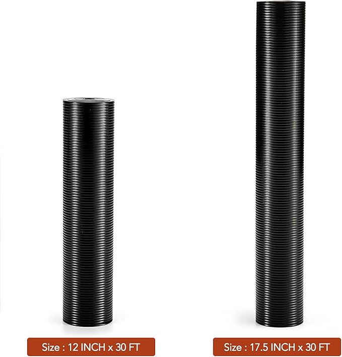 Glotoch Shelf Liner 17.5" x 30 ft. - Non Adhesive Refrigerator, Kitchen, Drawer Liners, Waterproof and Durable Fridge Table Place Mats for Cupboard, Cabinet, Drawer Liner, Black