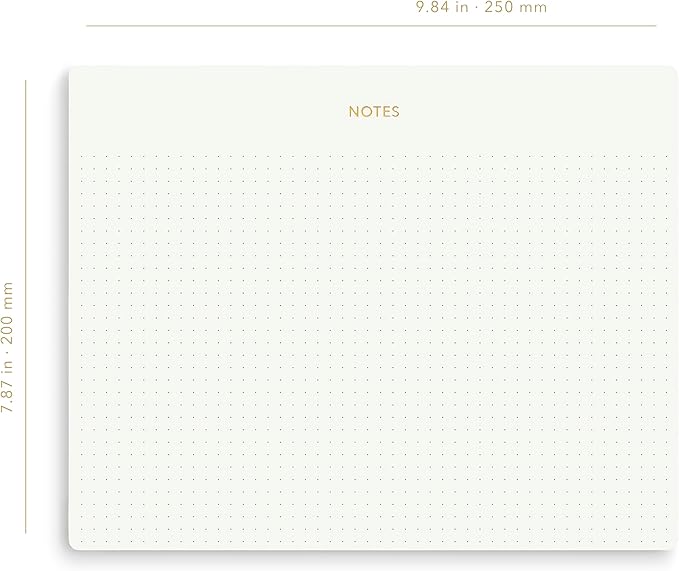 Mouse Pad Notepad for Professionals, 3 Pack, 9.8" x 7.9", 150 Sheets (50 Each), Minimalist, Gold Foiled, Dotted Layout, Executive's Desk Note Pad, To Do List Notepad, Eco-friendly, FSC™ Certified Planner Pad