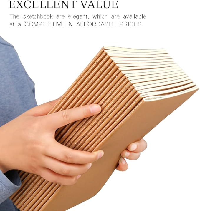 Bulk A5 Journal Notebook, Kraft Cover 80 Pages Lined Paper Journal for Traveler, Notes, Memo - Bulk Journals Sewn Brown Notebook for School Supplies, Office Supplie (line 80pages, 10pack)