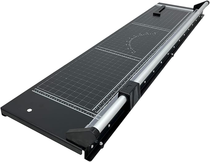48'' Manual Rotary Paper Trimmer Cutter with an Angle Line Rolling Guillotine Paper Cutting Machine for Cutting Photo Paper, Film(Black)