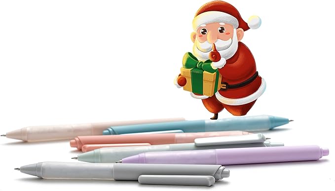 Linbsunne Ballpoint Pens Medium Point 1mm Black Pen with Super Soft Grip Ball Point Pen for Men Women Retractable Pens (6-pack)