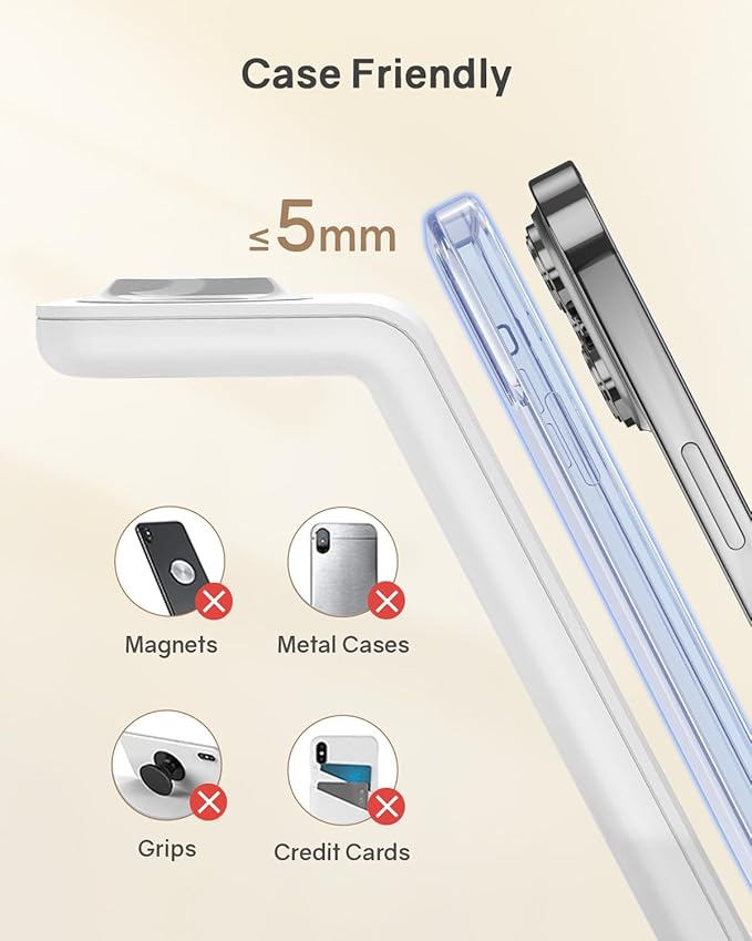 Wireless Charging Station for Apple - 3 in 1 Wireless Charger Stand Dock Watch and Phone Charger Station for Apple Watch 11/8/7/SE/6/5/4/3/2, iPhone 17 16-12 Pro Max SE XS X, Samsung, AirPods Pro/3/2