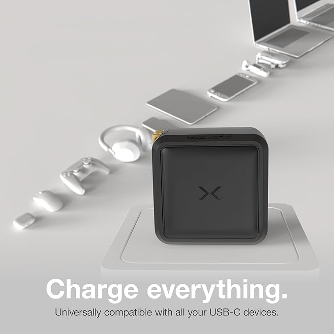 NOCO XGrid X100: 100W USB-C Charger – Dual Port GaN Power Adapter with PD 3.0, QC 4.0+, and PPS – Fast Charging with Smart Power Distribution – Foldable Wall Plug, UL Listed