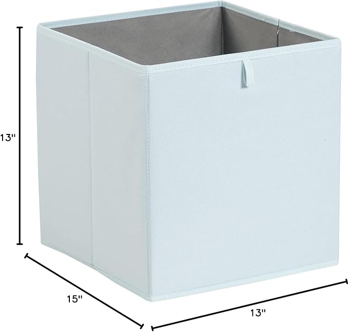 Amazon Basics Cube Organizer Bins, Collapsible Storage Baskets for Shelves, Jade Green, Pack of 6, 13x15x13"