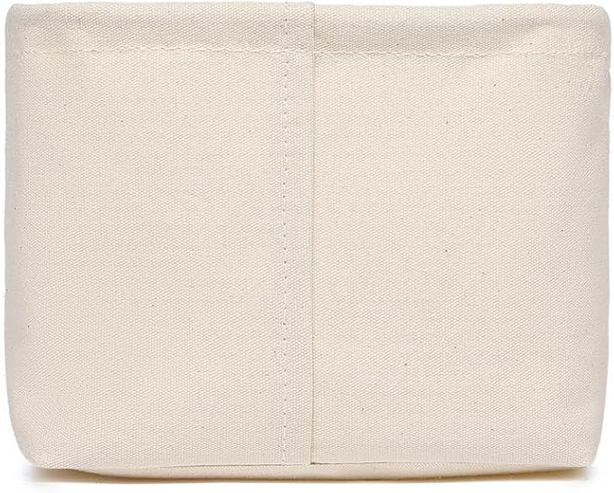 Foldable Storage Bins with Lids Cotton Canvas Rectangular Storage Box Ideal for Organization Lightweight and Durable (7.48 x 5.91 x 4.72)