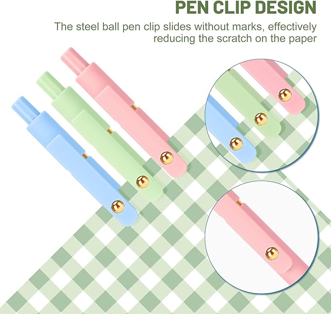 Ddaowanx Colorful Gel Pens, 0.5mm Fine Point Retractable, Cute Pens with Colored Writing and Sketching, Nursing School Essentials,School Supplies, Gifts for Nurse (24Pcs-Aesthetic Colors)