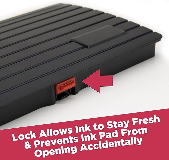 Large Premium Blue Ink Stamp Pad - 3" by 6" - Quality Felt Pad - Case with Closing snap