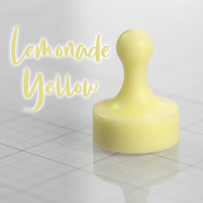GLASSBOARD STUDIO Powerful Neodymium Magnets, Pawn-Shaped - Strong Fridge/Refrigerator and Whiteboard Magnet, Ideal for Office, Kitchen, Crafts - Rare Earth, Heavy Duty (8, Lemonade Yellow)