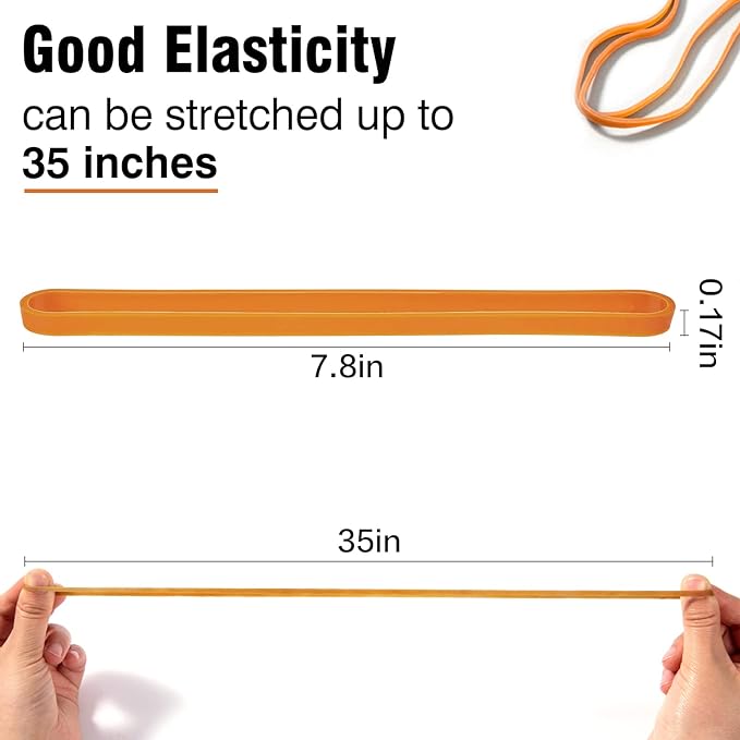 Super Size Rubber Bands - 60 Pcs Large Heavy Duty Latex Rubber Bands, Thick Multi Function Elastic Wrapping Bands Long for Office Outdoor Tie Up Garbage Bag Notebook File Packing Moving