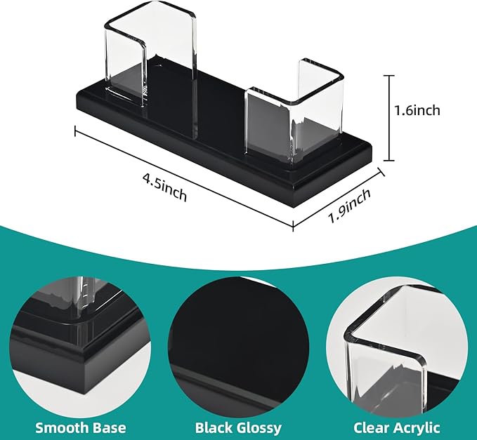 PecMuikee Business Card Holder for Desk,Acrylic Business Card Display Stand,Multiple Business Card Holders for Office, Exhibition, Home, Restaurant 1Slot 2 Pcs