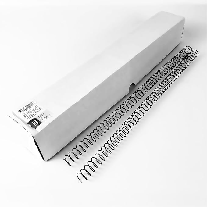 Binditek 30 Pack Metal Spiral Binding Coils, 12mm (1/2"), 75 Sheet Capacity, 4:1 Pitch, Black, 48 Loops for Letter Size, for Students and Coworkers
