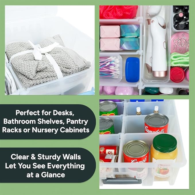 Best Kept Super Satchel Double Deep Compartment Box - Art Storage with 8 Removable Compartments | Smart Closure for Craft Supplies, Home & Office Improvement