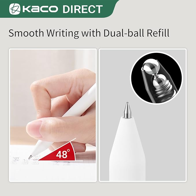 Kaco Cute Gel Pens, 10 Pieces Set Black Ink 0.5 mm Fine Point, Retractable Quick Drying Aesthetic Cute Pens (10 Style Set)