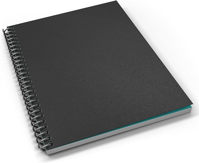 Binditek 100 Pack 16 Mil Sand-Textured Polycover, 11 x 17 Inches Binding Front and Back Covers, Lightly Sanded Finish, Heavyduty Presentation Covers, Tabloid, Black