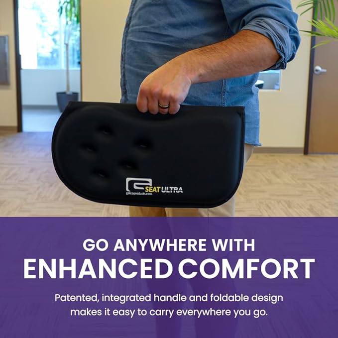 GSeat Ultra Orthopedic Gel and Foam Seat Cushion - for Coccyx, Back, Tailbone, Prostate, Postnatal, and Sciatica Pain/Discomfort - Office, Car, Chair, Travel (Cardinal Red)