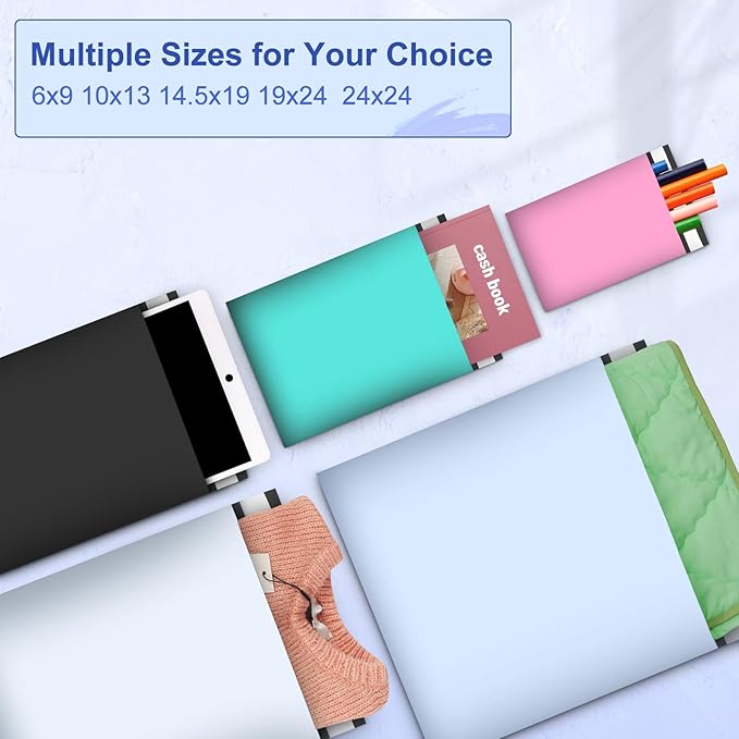 Large Poly Mailers 24x24 Inch 50 Pcs, Extra Large Shipping Bags for Clothing with Self-Sealing Tear-Resistant, Waterproof Poly Bags, Mailing Envelopes for Small Business (Light Blue)