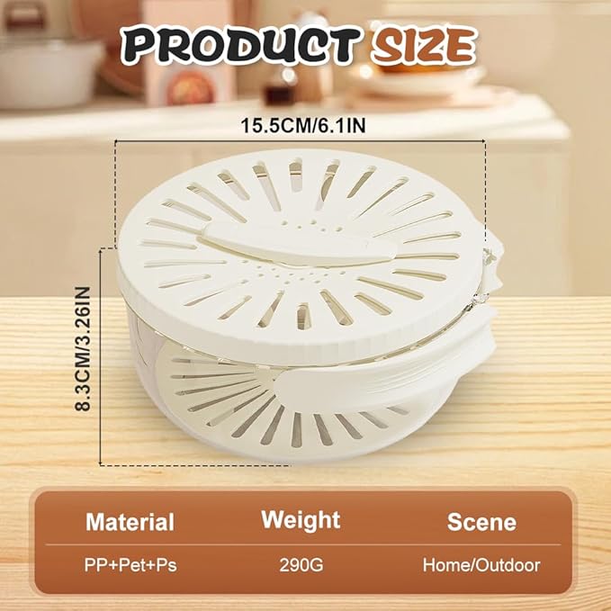 Multi-Functional Fruit and Vegetable Washing Bowl, Fruit Strainer Container with Lid, 2 In 1 Sealed Drainer Basket, Drainer and Freshness Basket, Kitchen Tool with Foldable Handle (Brown+White)