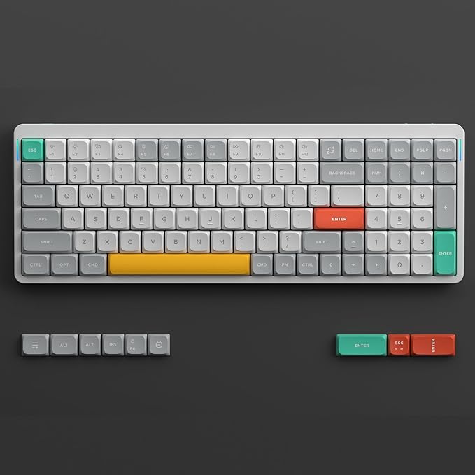 nuphy Air96 V2 Wireless Mechanical Keyboard,100 Keys RGB Backlit Keyboard,Supports Bluetooth 5.1,2.4G and Wired Connection,for PC/Laptop/Windows/Mac -White Gateron Cowberry Switch