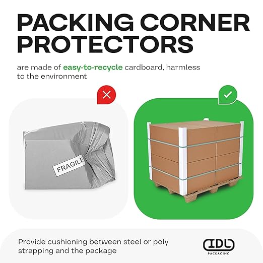 IDL Packaging Cardboard Edge Protectors 2" x 2" x 48", Full Pallet of 2800 pc, Black - V-Board Reinforced Corner Protectors - Regular-Duty Cardboard Corners for Shipping