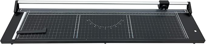 48'' Manual Rotary Paper Trimmer Cutter with an Angle Line Rolling Guillotine Paper Cutting Machine for Cutting Photo Paper, Film(Black)
