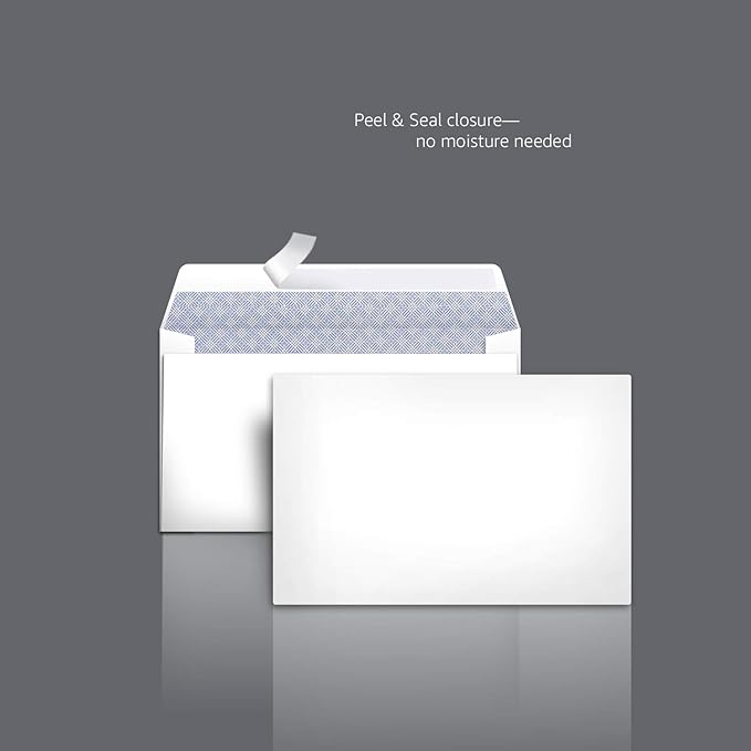 Amazon Basics Security Self-Seal Mailing Envelope, White, 6 3/4, 100-Pack