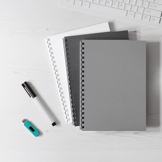 Binditek 50 Pack Plastic Binding Comb Spines, 2 Inch Diameter, 450 Sheet Capacity, 19 Ring, for Letter Size, Black, for Students and Coworkers