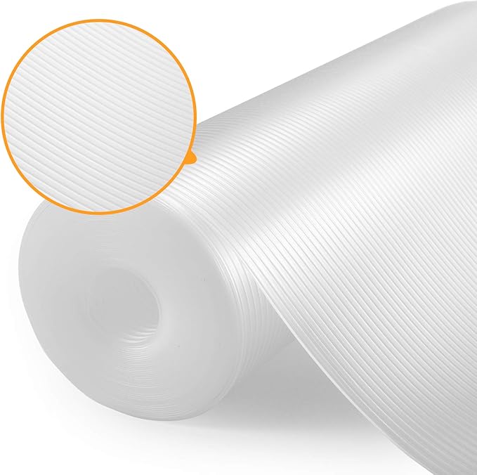 Glotoch Non Adhesive Clear Shelf Liners for Kitchen Cabinets 12" x20FT, Non Slip Drawer Liners for Dresser, Waterproof Cabinet Liners for Shelves/Dresser/Refrigerator/Bathroom