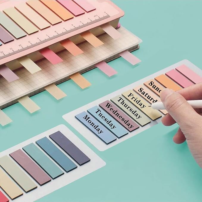 ELII 6000pcs Books Tabs for Annotating Page Tabs Morandi Sticky Index Tabs,Transparent Sticky Notes Tabs Label Stickers Index Tabs for Reading Notes, Classify File