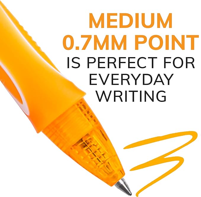 BIC Gelocity Quick Dry Assorted Colors Gel Pens, Medium Point (0.7mm), 3-Count Pack, Retractable Gel Pens With Comfortable Full Grip