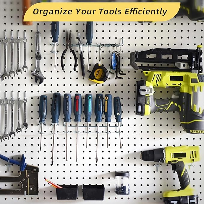 283PCS Metal Pegboard Hooks Organizer Kit for Organizing Various Tools - Heavy Duty 1/4" & 1/8" Pegboard Accessories with Pegboard Bins, Wall Mount Tool Storage for Garage, Workshop & Kitchen