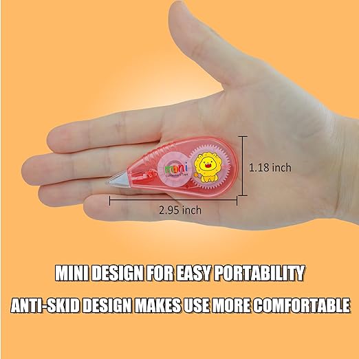 White Correction Tape, 12 Pack, 13.13 Feet Correction Tape for School and Office, Easy to Use Applicator for Instant Corrections. (Animals)