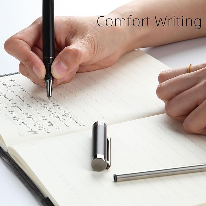 Stunning luxury pen fancy pens nice pens for men pure copper heavy feel Office Executive Pen Professional Smooth Writing Pens for journaling with Gift Case with 2 Refills (Red)