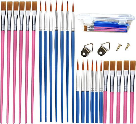 50Pcs Drawing Pen Set, Loose Brush Washable Art Brush, Suitable for Students, classrooms and Handicraft Painting, Graffiti, Watercolor Painting and face Painting Blue-50pcs(Mix)