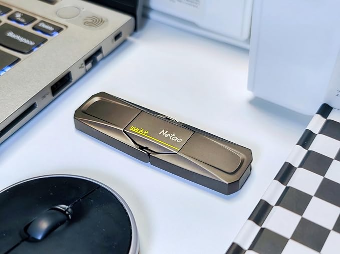 Netac 128GB Portable External USB Solid State Drive Type-c and USB 3.2 Dual Interface, up to 400MB/s Security Protection for Data Storage, Expansion of Storage for Photos/Videos/Music/Files, US5