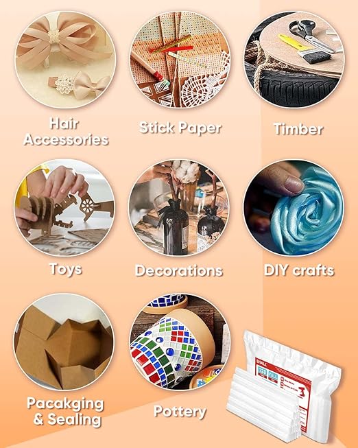 SHALL Full Size Hot Glue Sticks, 0.43” Dia x 4” Long, 120-pack Clear Hot Melt Glue Gun Sticks for All-Temp Glue Guns, Multipurpose for Kids Adults DIY Art Craft Sealing Repairing Festival Decoration