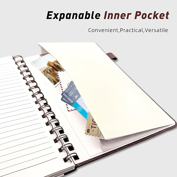 Lined Spiral Journal Notebook for Women & Men, College Ruled Hardcover Notebook for Work & Note Taking, Journals for Writing, 100 GSM, Business, School, 140 Pages, A5(5.8"x8.5") - Burgundy