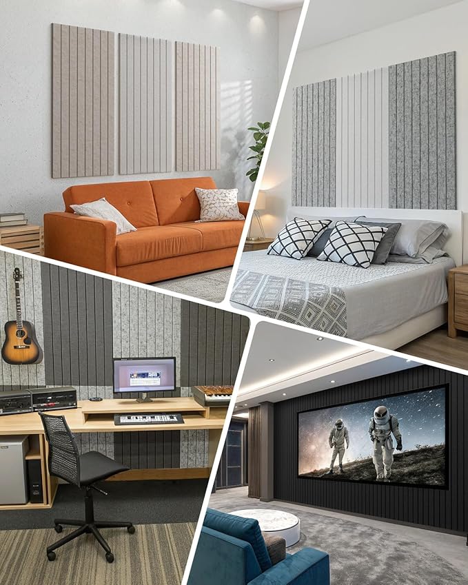 Soundsbay Large Cork Board, 71" x 47" Black Bulletin Board, 3 Pack Felt Wall Tiles Self-Adhesive, Pin Board for Walls Office Home Classroom Decor