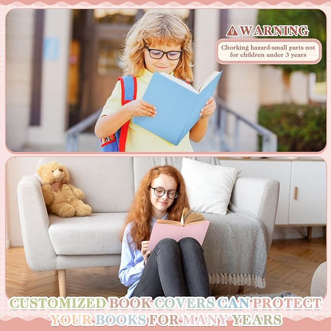 PerKoop 12 Pcs Jumbo Book Covers Stretchable Fabric School Book Protector Reusable Washable Cover Protector for Most Hardcover Textbooks(Stylish Colors,6 x 9 Inch)