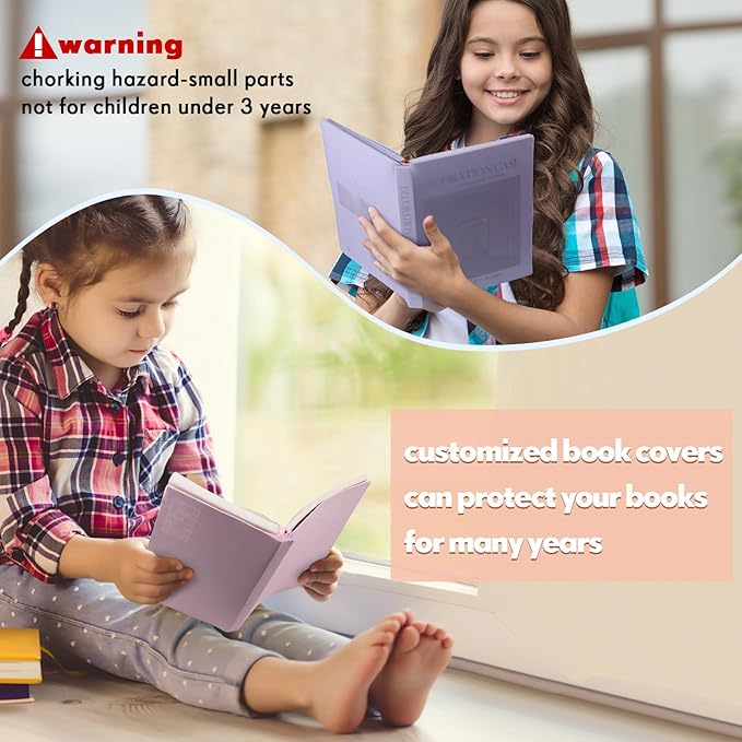 PerKoop 12 Pcs Jumbo Book Covers Stretchable Fabric School Book Protector Reusable Washable Cover Protector for Most Hardcover Textbooks(Pastel Colors,6 x 9 Inch)